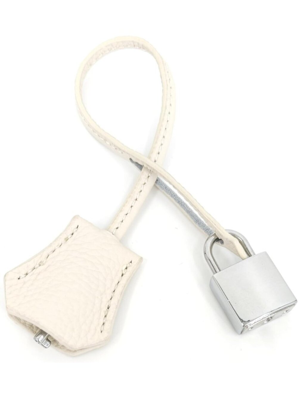 Stylish Genuine Leather Bag Charm with Padlock & Key Set - Perfect Accessory!